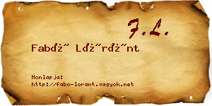 Fabó Lóránt névjegykártya